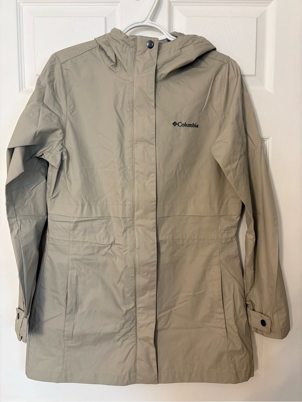 Columbia Hooded Rain Jacket in Taupe - Sz M